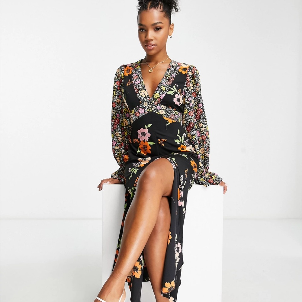 NWT ASOS DESIGN open back midi tea dress